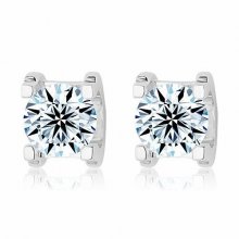Cartier C DE Earrings in 18K White Gold With 1 Brilliant-Cut Diamond